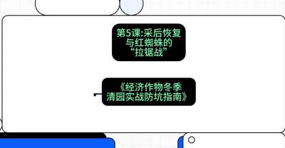 第5节：【柑橘清园】采后恢复与红蜘蛛的&ldquo;拉锯战&rdquo;，课程：《经济作物冬季清园&middot;实战防坑指南》#识农AI